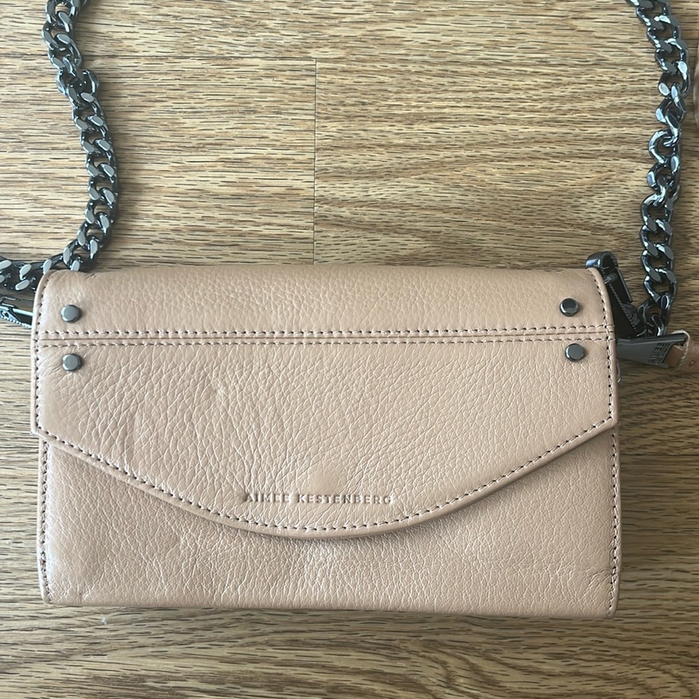AIMEE KESTENBERG Delancey Leather Chain Wallet Crossbody
